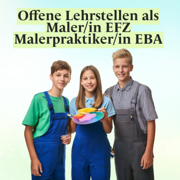 Offene Lehrstellen als Maler/in EFZ und Malerpraktiker/in EBA für das Jahr 2025